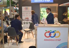 We caught Yigit Gokyigit of Alanar visiting the Anadolu Etap stand. Anadolu has a very busy fair with a lot of meetings at their stand. They deal in grapes, citrus, cherries and other fruits.
